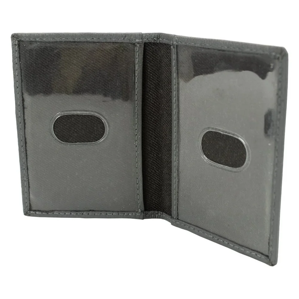 Genuine Leather Credit Crad Case Men Slim Wallet Gray Mini Bifold ID Gift